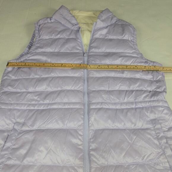 Uniqlo Womens Medium Down Puffer Vest Coat Purple Lightweight Snow Ski Outdoors - Picture 8 of 11